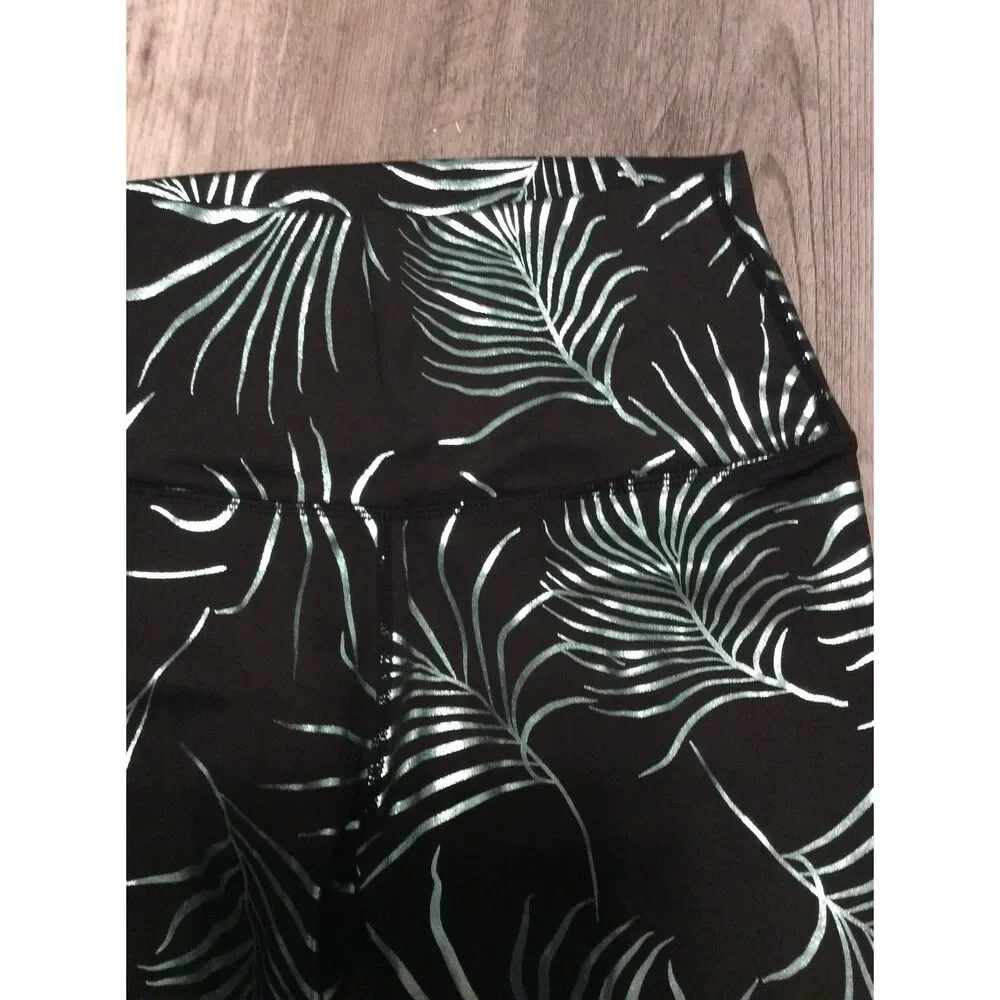 Glyder Shorts Athletic Black Teal Glitter Designs Small VNC